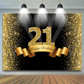 Schwarz Und Golden Bokeh Glücklich 21 Geburtstag Hintergrund